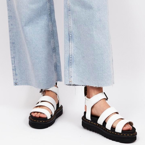 New! Dr. Martens Blaire White Leather Strap Sandals EU 38 - Picture 3 of 16